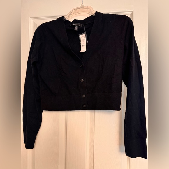 White House Black Market Sweaters - WHITE HOUSE BLACK MARKET black cardigan crop long sleeve sweater. SIZE L.